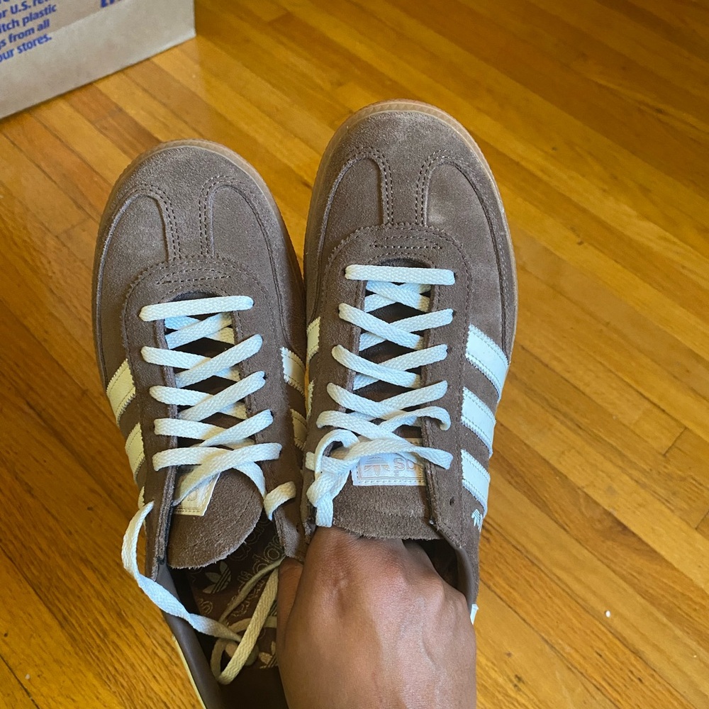 Adidas Brown and White Women's Sneakers